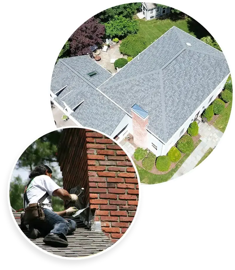 O'LYN Roofing crew completing a residential roof replacement